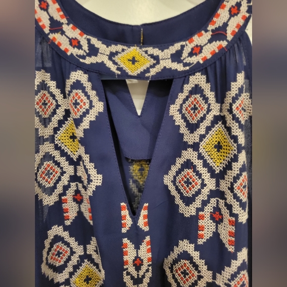 THML Embroidered Navy Maxi Dress - Picture 3 of 13